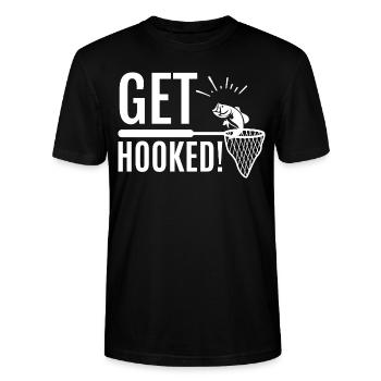 I love fishing - Stanley/Stella CRAFTER Unisex Organic T-Shirt - black - Front - Alina (178cm) & Michal (187cm)