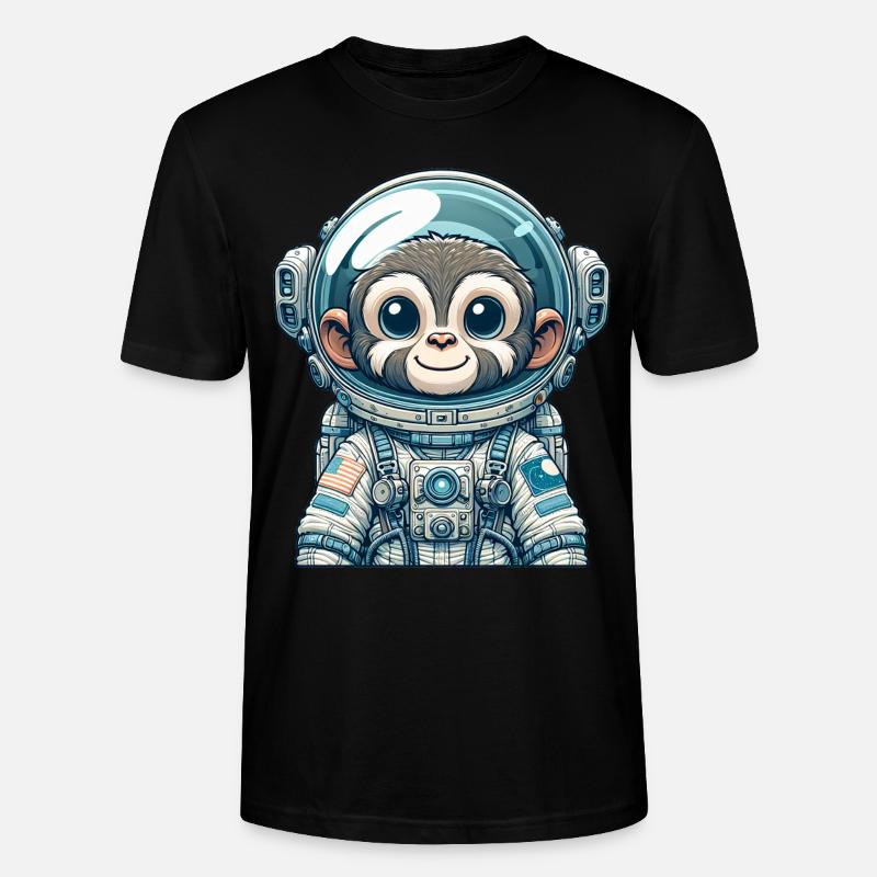 Cute Monkey Astronaut - Stanley/Stella Unisex Bio-T-Shirt CRAFTER - Schwarz