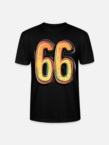 66 Zahl Bunt - Stanley/Stella Unisex Bio-T-Shirt CRAFTER - Schwarz