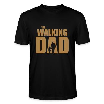 Le papa marche - T-shirt bio CRAFTER Stanley Stella Unisexe - noir - Devant - Alina (178cm) & Michal (187cm)