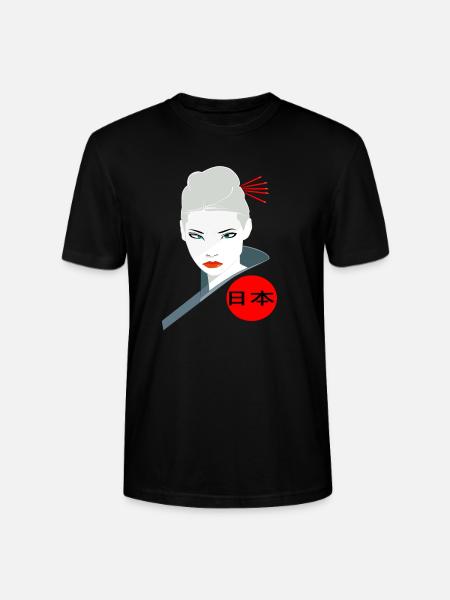 Japan Japanerin zornig Ninja Kämpferin Asiatin - Stanley/Stella Unisex Bio-T-Shirt CRAFTER - Schwarz