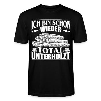HOLZ SÄGE KETTENSÄGE GESCHENK WALD FÖRSTER BERUF - Stanley/Stella Unisex Bio-T-Shirt CRAFTER - Schwarz - Vorne - Alina (178cm) & Michal (187cm)