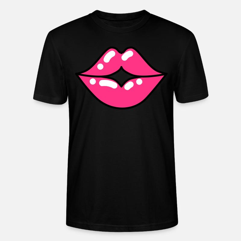 71 Lèvres bouche de baiser - T-shirt bio CRAFTER Stanley Stella Unisexe - noir