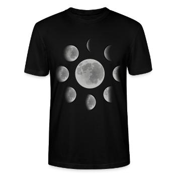 Lunes pleine lune demi-lune - T-shirt bio CRAFTER Stanley Stella Unisexe - noir - Devant - Alina (178cm) & Michal (187cm)