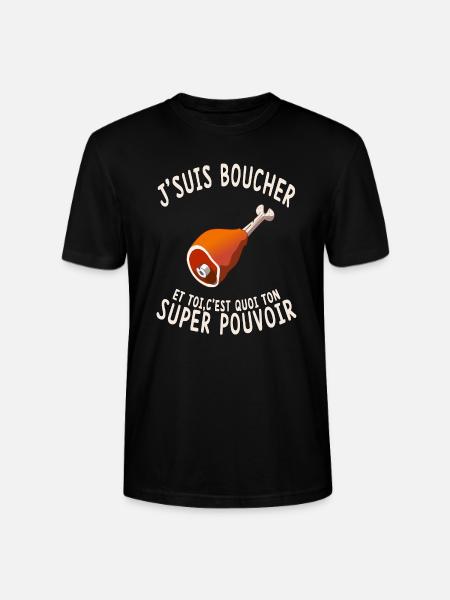 J'SUIS BOUCHER - T-shirt bio CRAFTER Stanley Stella Unisexe - noir