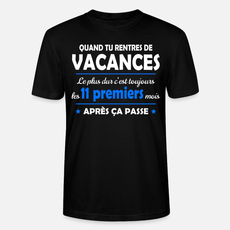 Vacances et congés - T-shirt bio CRAFTER Stanley Stella Unisexe - noir