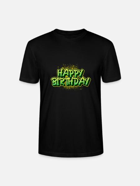 Happy Birthday Graffiti Lettering - Stanley/Stella CRAFTER Unisex Organic T-Shirt - black