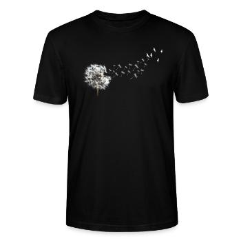 Pusteblume Vögel Blume - Stanley/Stella Unisex Bio-T-Shirt CRAFTER - Schwarz - Vorne - Alina (178cm) & Michal (187cm)