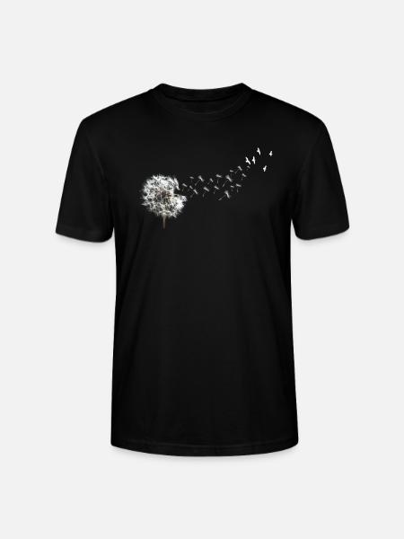 Pusteblume Birds Flower - Stanley/Stella CRAFTER Unisex Organic T-Shirt - black
