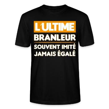 cadeau marrant l' ultime branleur beauf branlo - T-shirt bio CRAFTER Stanley Stella Unisexe - noir - Devant - Alina (178cm) & Michal (187cm)
