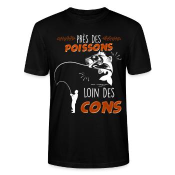 Pecher weg von den konspirischen Geschenk Idee peche lustig - Stanley/Stella Unisex Bio-T-Shirt CRAFTER - Schwarz - Vorne - Alina (178cm) & Michal (187cm)