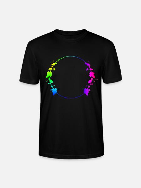 Bunter Rahmen mit Blumen - Stanley/Stella Unisex Bio-T-Shirt CRAFTER - Schwarz
