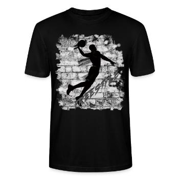 Basket-ball - T-shirt bio CRAFTER Stanley Stella Unisexe - noir - Devant - Alina (178cm) & Michal (187cm)