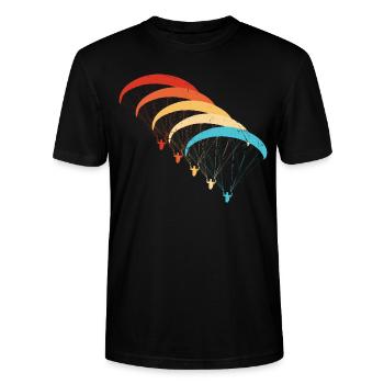 Paragleiter Herren Paragliding Gleitschirm - Stanley/Stella Unisex Bio-T-Shirt CRAFTER - Schwarz - Vorne - Alina (178cm) & Michal (187cm)