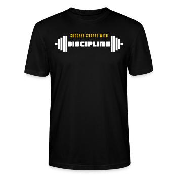 Success Starts With Discipline - Stanley/Stella Unisex Bio-T-Shirt CRAFTER - Schwarz - Vorne - Alina (178cm) & Michal (187cm)