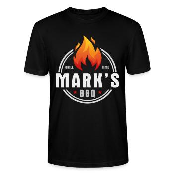 Marques BBQ - T-shirt bio CRAFTER Stanley Stella Unisexe - noir - Devant - Alina (178cm) & Michal (187cm)
