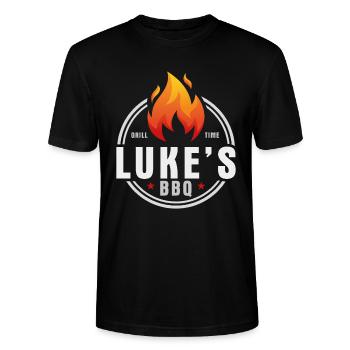 Lukes BBQ - Stanley/Stella CRAFTER Unisex Organic T-Shirt - black - Front - Alina (178cm) & Michal (187cm)