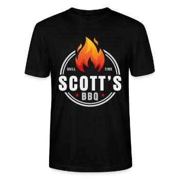 Scotts BBQ - Stanley/Stella CRAFTER Unisex Organic T-Shirt - black - Front - Alina (178cm) & Michal (187cm)
