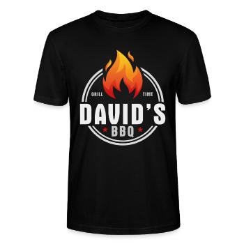 Davids BBQ - Stanley/Stella CRAFTER Unisex Organic T-Shirt - black - Front - Alina (178cm) & Michal (187cm)