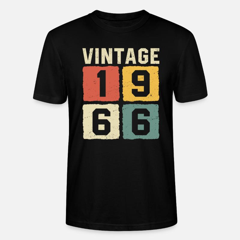 Vintage 1966 Born 1966 - Stanley/Stella CRAFTER Unisex Organic T-Shirt - black