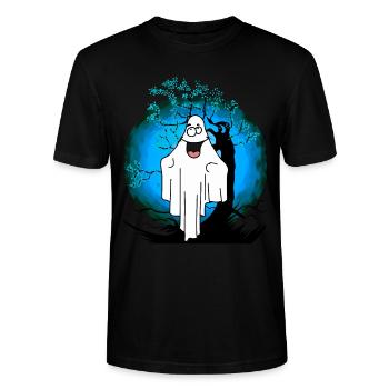 Halloween Gespenst Geist Geister - Stanley/Stella Unisex Bio-T-Shirt CRAFTER - Schwarz - Vorne - Alina (178cm) & Michal (187cm)