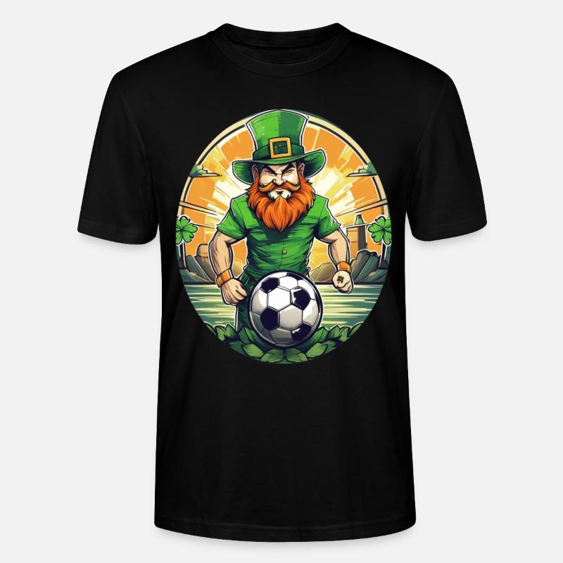 Football Trèfle de la Saint-Patrick - T-shirt bio CRAFTER Stanley Stella Unisexe - noir
