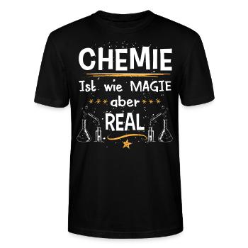 Chemie/Magie/Chemiker/Chemikant/Chemielaborant/Lab - Stanley/Stella Unisex Bio-T-Shirt CRAFTER - Schwarz - Vorne - Alina (178cm) & Michal (187cm)