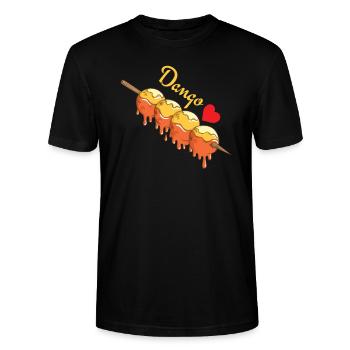 Boulettes de riz Dango mochiko - T-shirt bio CRAFTER Stanley Stella Unisexe - noir - Devant - Alina (178cm) & Michal (187cm)