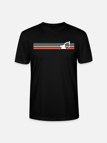 retro excavator construction site - Stanley/Stella CRAFTER Unisex Organic T-Shirt - black