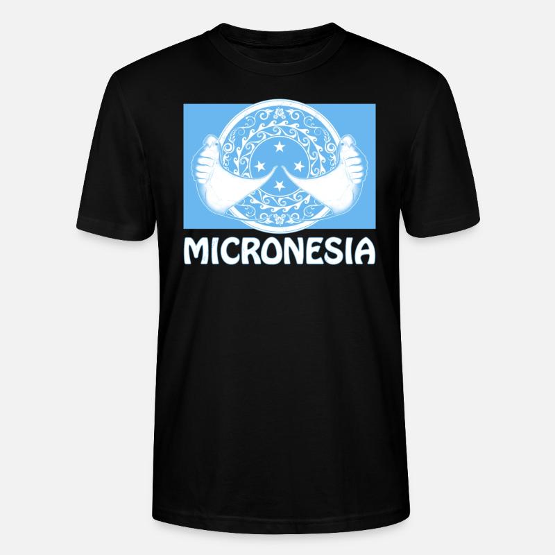 Flagge Mikronesiens und Mantarochen - Stanley/Stella Unisex Bio-T-Shirt CRAFTER - Schwarz