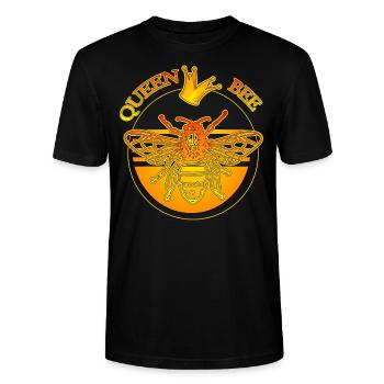 queen bee - queen bee & golden crown - Stanley/Stella CRAFTER Unisex Organic T-Shirt - black - Front - Alina (178cm) & Michal (187cm)