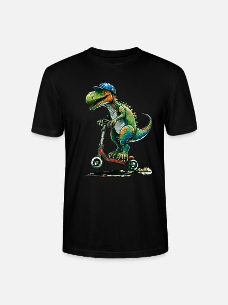 Stuntscooter Dinosaurier - Stanley/Stella Unisex Bio-T-Shirt CRAFTER - Schwarz