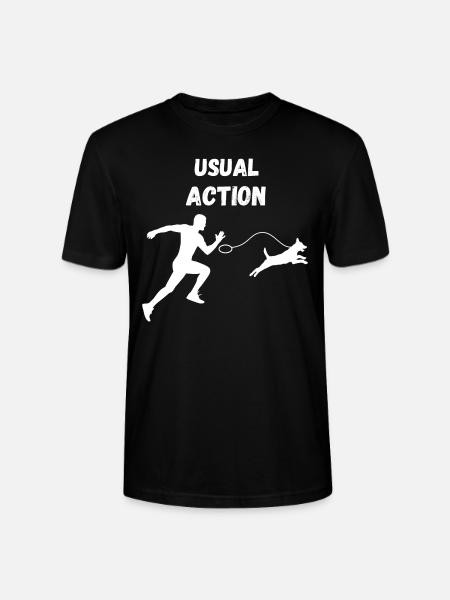 Funny dog walking - Stanley/Stella CRAFTER Unisex Organic T-Shirt - black