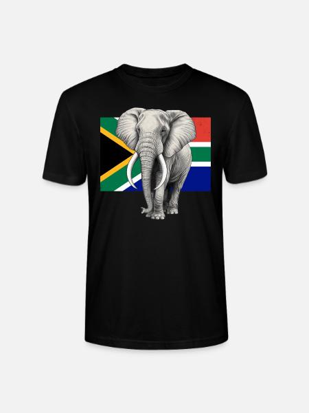 Drapeau éléphant d’Afrique du Sud - T-shirt bio CRAFTER Stanley Stella Unisexe - noir