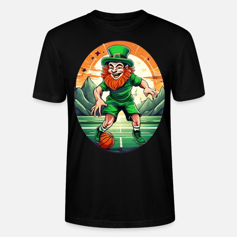 Basket-ball Trèfle de la Saint-Patrick - T-shirt bio CRAFTER Stanley Stella Unisexe - noir