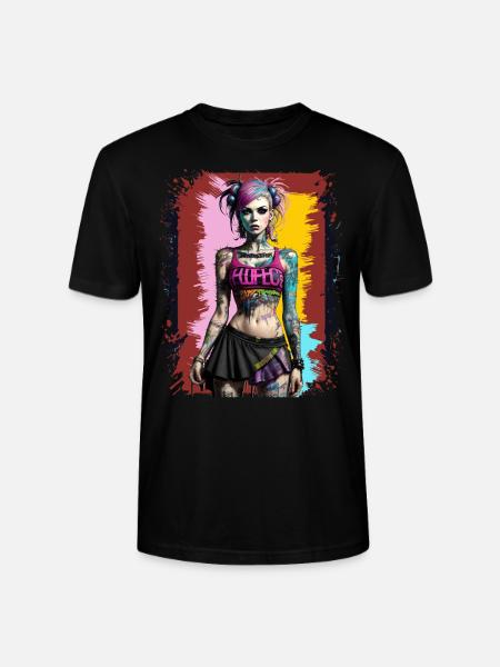 Hübsches Punk-Mädchen - Stanley/Stella Unisex Bio-T-Shirt CRAFTER - Schwarz