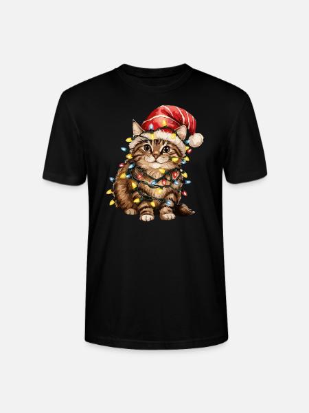 Christmas Cat - Stanley/Stella CRAFTER Unisex Organic T-Shirt - black