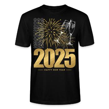 Neujahr 2025 - Stanley/Stella Unisex Bio-T-Shirt CRAFTER - Schwarz - Vorne - Alina (178cm) & Michal (187cm)