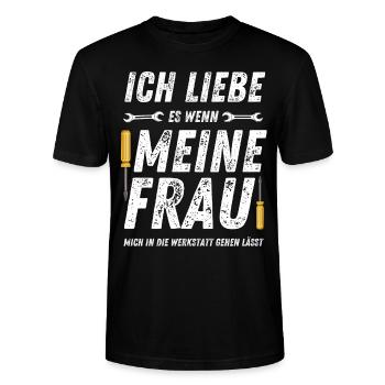 Ich liebe meine Frau! - Stanley/Stella Unisex Bio-T-Shirt CRAFTER - Schwarz - Vorne - Alina (178cm) & Michal (187cm)
