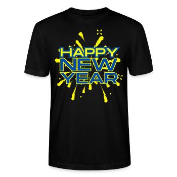 Bonne Année - T-shirt bio CRAFTER Stanley Stella Unisexe - noir - Devant - Alina (178cm) & Michal (187cm)