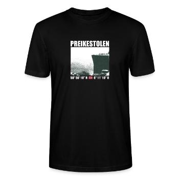 Preikestolen - Norwegen Urlaub Reise Geschenk - Stanley/Stella Unisex Bio-T-Shirt CRAFTER - Schwarz - Vorne - Alina (178cm) & Michal (187cm)