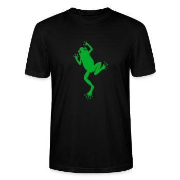 Frosch - Stanley/Stella Unisex Bio-T-Shirt CRAFTER - Schwarz - Vorne - Alina (178cm) & Michal (187cm)
