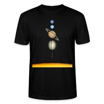 solar system - Stanley/Stella CRAFTER Unisex Organic T-Shirt - black - Front - Alina (178cm) & Michal (187cm)