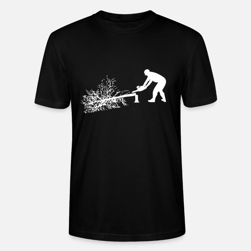 Ein Waldarbeiter fällt einen Baum - Stanley/Stella Unisex Bio-T-Shirt CRAFTER - Schwarz