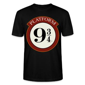 Harry Potter Platform 9 3/4 - Stanley/Stella Unisex Bio-T-Shirt CRAFTER - Schwarz - Vorne - Alina (178cm) & Michal (187cm)