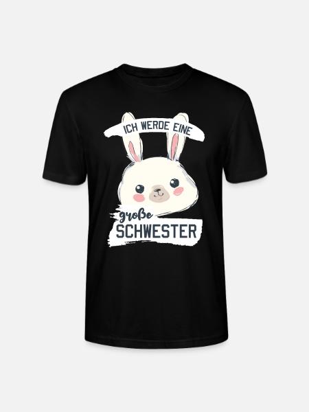 Ich werde eine Große Schwester - Stanley/Stella Unisex Bio-T-Shirt CRAFTER - Schwarz