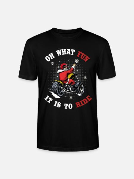 Santa Motorcycle Chopper - Stanley/Stella CRAFTER Unisex Organic T-Shirt - black