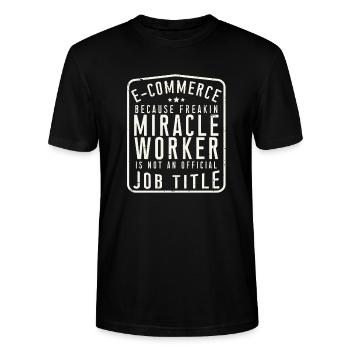 E-Commerce - Stanley/Stella Unisex Bio-T-Shirt CRAFTER - Schwarz - Vorne - Alina (178cm) & Michal (187cm)