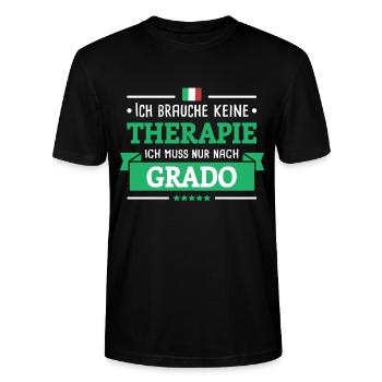 GRADO THERAPIE ITALIEN URLAUB ITALIA GESCHENK - Stanley/Stella Unisex Bio-T-Shirt CRAFTER - Schwarz - Vorne - Alina (178cm) & Michal (187cm)