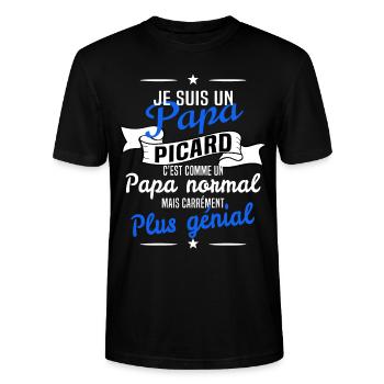 papa picard - T-shirt bio CRAFTER Stanley Stella Unisexe - noir - Devant - Alina (178cm) & Michal (187cm)